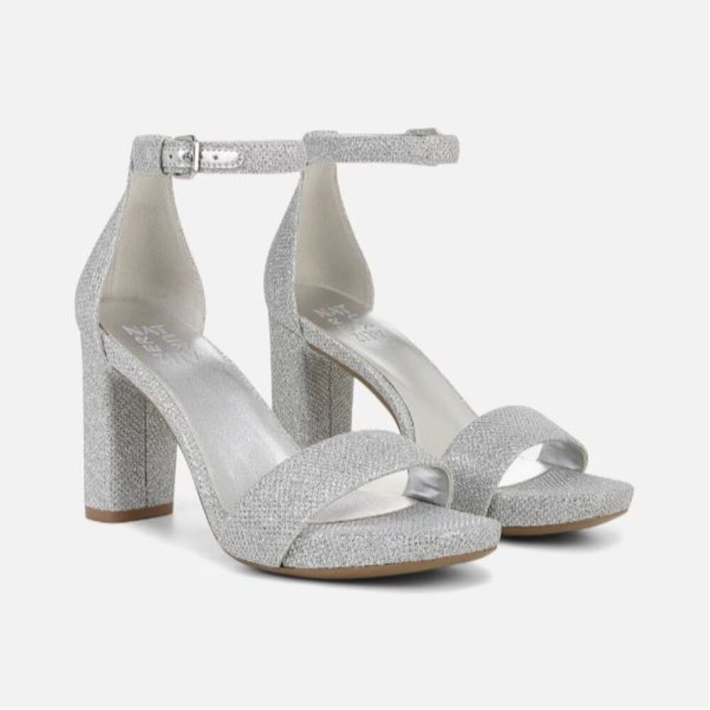 NEW WITH BOX Naturalizer Joy dress silver square toe comfort sandal pumps